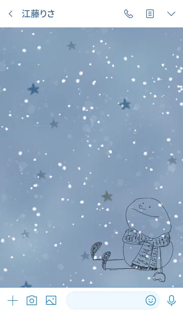 [LINE着せ替え] I am snowman (blue)の画像3