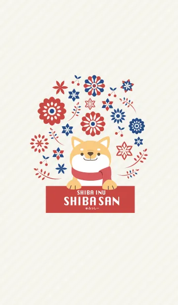 [LINE着せ替え] SHIBAINU SHIBA SAN -ネイビーレッド-の画像1