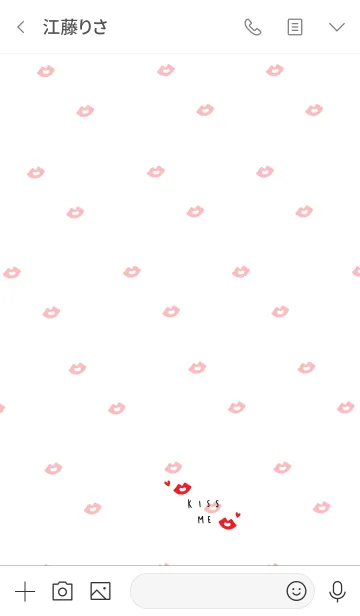 [LINE着せ替え] シンプル×kissマークの画像3