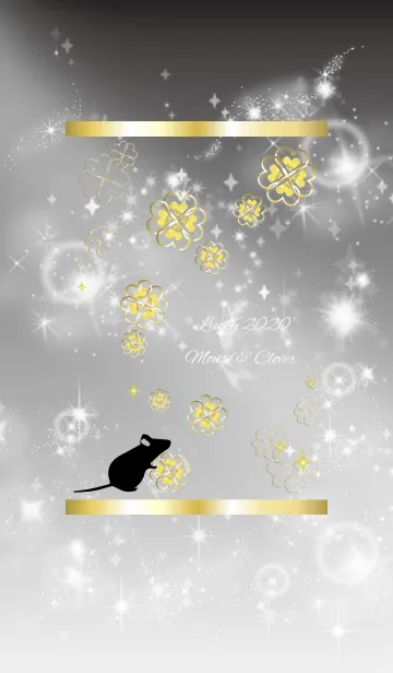 [LINE着せ替え] 黒と黄色 : ラッキーマウス #新年の画像1