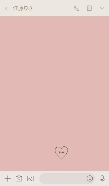 [LINE着せ替え] ピンクベージュとブラウン＋ハートの画像3