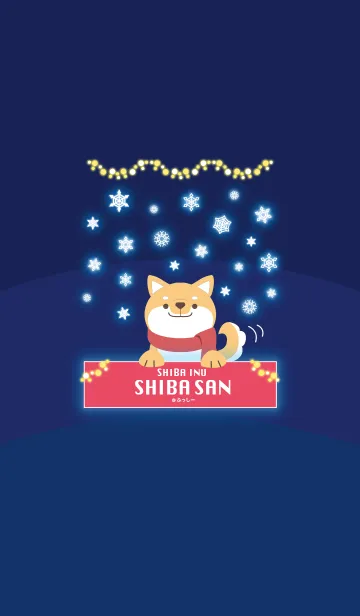 [LINE着せ替え] SHIBAINU SHIBASAN -snow night-の画像1