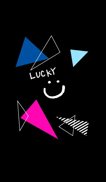 [LINE着せ替え] スマイル-黒カラフル三角15-の画像1