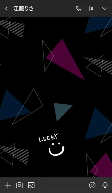 [LINE着せ替え] スマイル-黒カラフル三角15-の画像3
