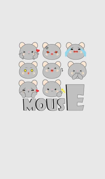 [LINE着せ替え] Love Cute Face Gray Mouse (jp)の画像1