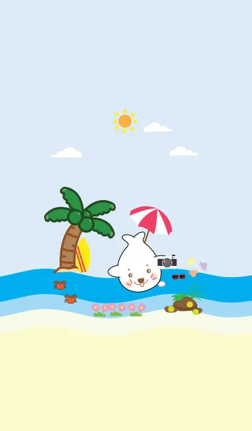 [LINE着せ替え] Simple sea seal theme (JP)の画像1