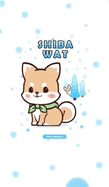 [LINE着せ替え] 柴犬ワット - 氷雪の森の画像1