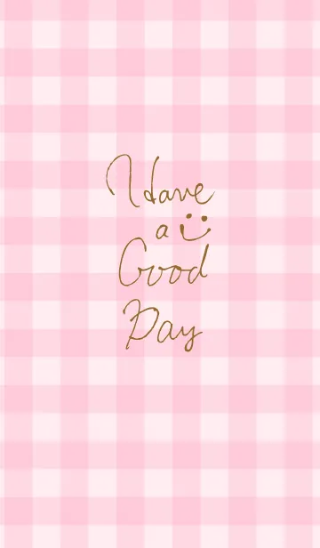 [LINE着せ替え] ピンク色ギンガムチェック-スマイル24-の画像1