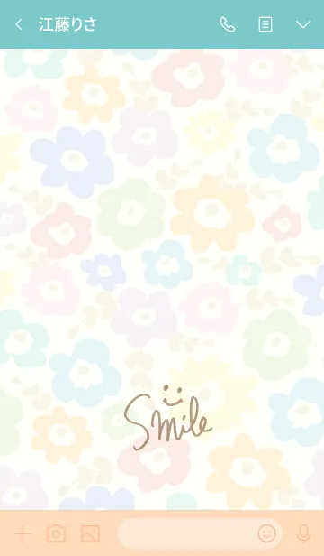 [LINE着せ替え] 北欧風お花6-スマイル16-の画像3