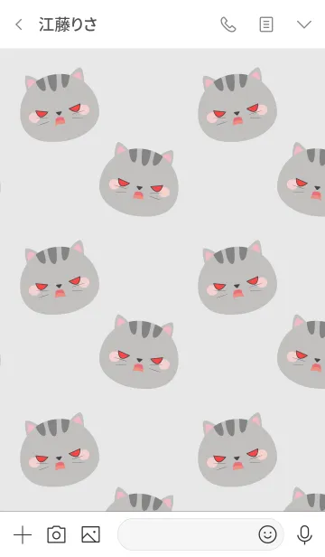 [LINE着せ替え] Love Simple Gray Cat Theme (jp)の画像3