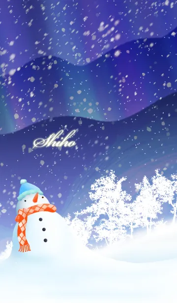 [LINE着せ替え] しほ☆オーロラを眺める雪だるま☆冬の画像1