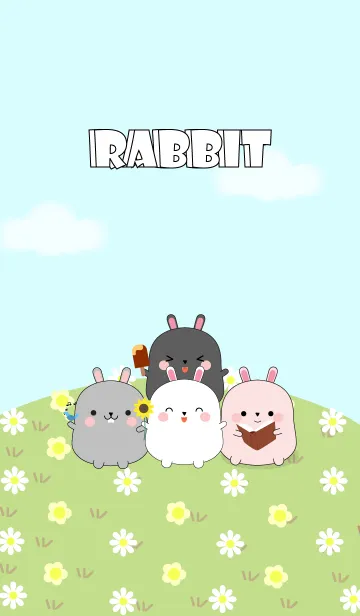 [LINE着せ替え] Love Cute Fat Rabbit Theme (jp)の画像1
