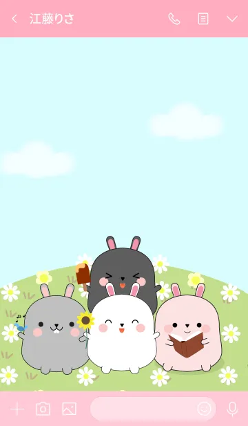 [LINE着せ替え] Love Cute Fat Rabbit Theme (jp)の画像3
