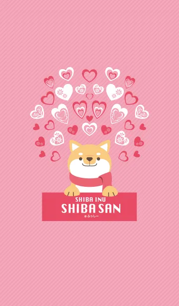 [LINE着せ替え] SHIBAINU SHIBASAN -Lovely Heart pink-の画像1