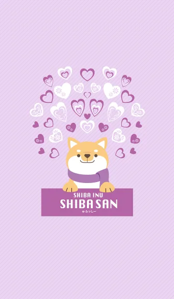 [LINE着せ替え] SHIBAINU SHIBASAN -Lovely Heart purple-の画像1