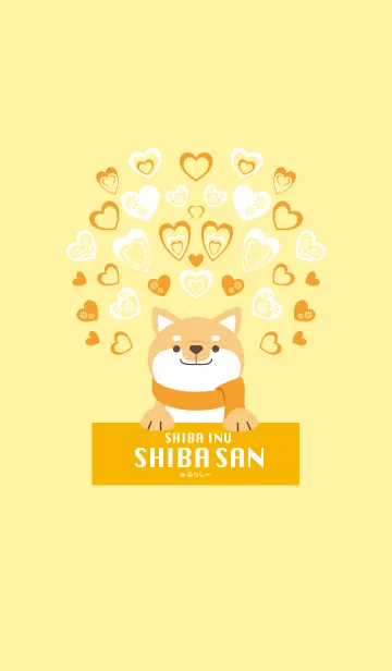 [LINE着せ替え] SHIBAINU SHIBASAN -Lovely Heart yellow-の画像1