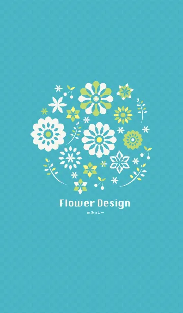 [LINE着せ替え] Flower Design-mint color-の画像1