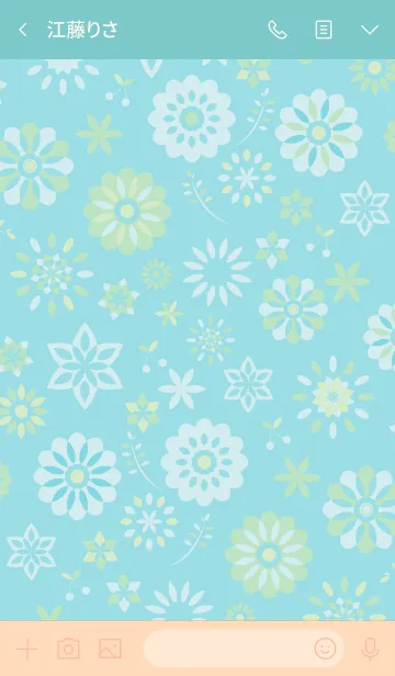 [LINE着せ替え] Flower Design-mint color-の画像3