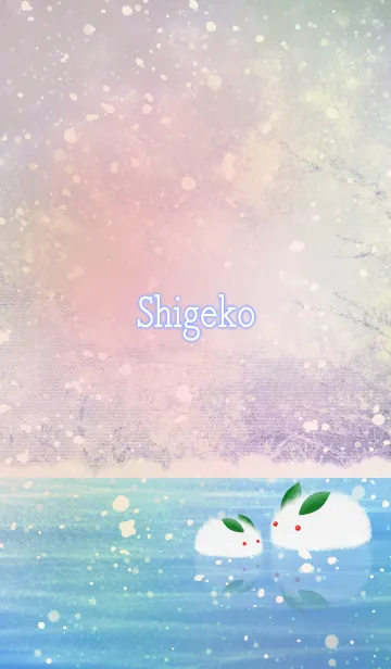[LINE着せ替え] しげこ用氷上の雪ウサギの画像1