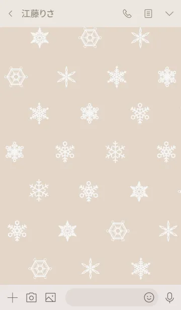 [LINE着せ替え] ベージュとピンク : 雪の結晶の画像3