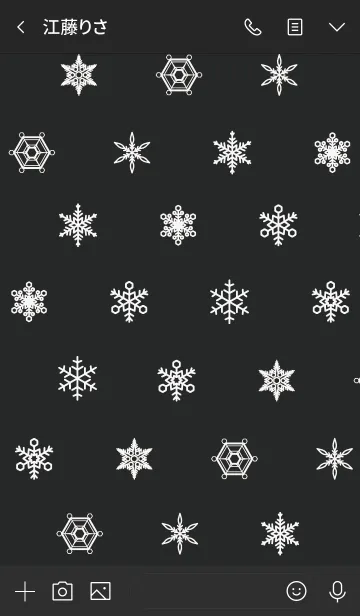 [LINE着せ替え] 黒とピンク : 雪の結晶の画像3