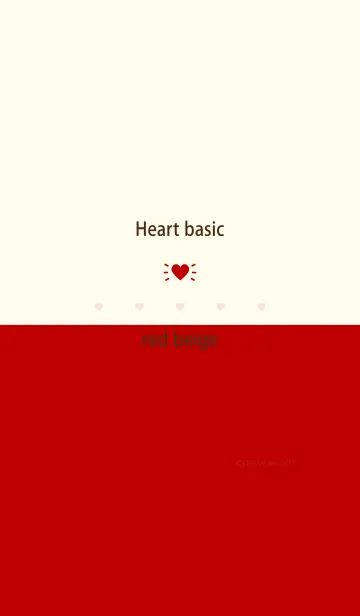 [LINE着せ替え] Heart basic レッド ベージュの画像1