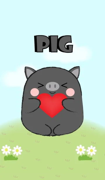 [LINE着せ替え] My Fat Cute Black Pig Theme (jp)の画像1