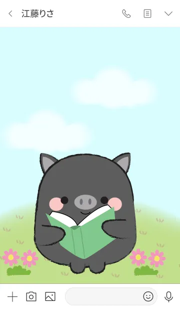 [LINE着せ替え] My Fat Cute Black Pig Theme (jp)の画像3