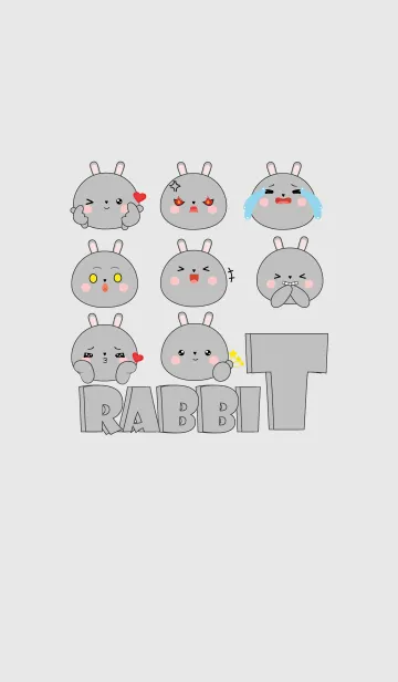 [LINE着せ替え] Love Cute Face Gray Rabbit (jp)の画像1