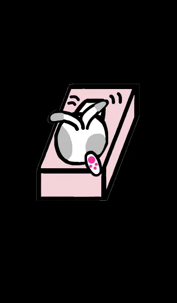 [LINE着せ替え] プリケツ ティッシュ箱猫 黒の画像1