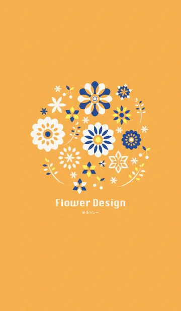 [LINE着せ替え] Flower Design-orange color-の画像1
