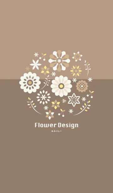 [LINE着せ替え] Flower Design-brown color-の画像1