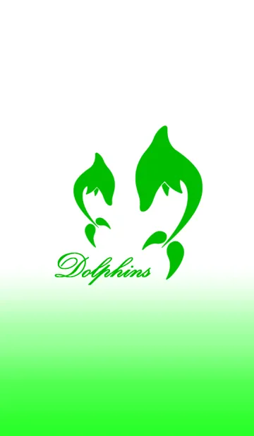 [LINE着せ替え] Dolphins - イルカペア ロゴタイプ 緑の画像1