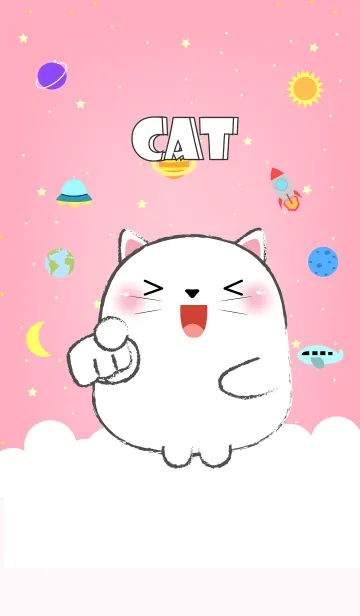 [LINE着せ替え] Emotions white Cat On Galaxy (jp)の画像1