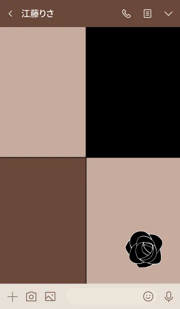 [LINE着せ替え] ベージュ＆ブラウン＆黒。大人ローズ。の画像3