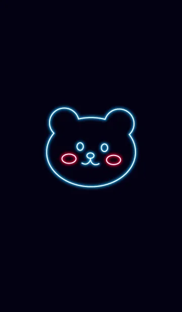 [LINE着せ替え] bear neon(black)の画像1