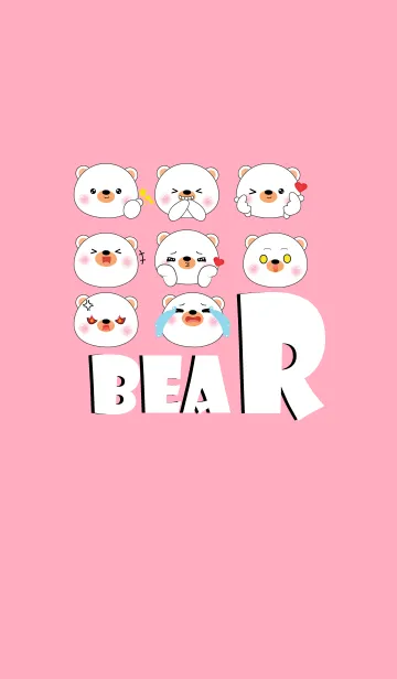 [LINE着せ替え] Love Cute Face White Bear (jp)の画像1