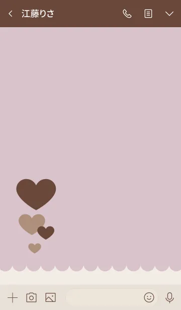 [LINE着せ替え] 大人かわいいハート♡ピンクベージュの画像3