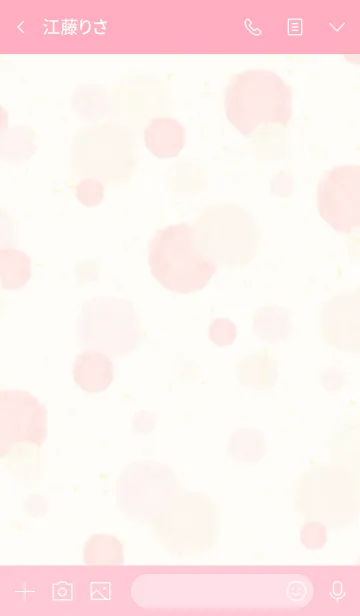 [LINE着せ替え] スマイル-大人水彩水玉ピンク20-の画像3