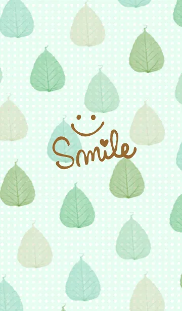 [LINE着せ替え] 緑色系葉っぱスマイル11の画像1