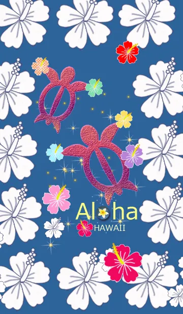 [LINE着せ替え] 幸運のホヌ*ハワイ＊ALOHA+92の画像1