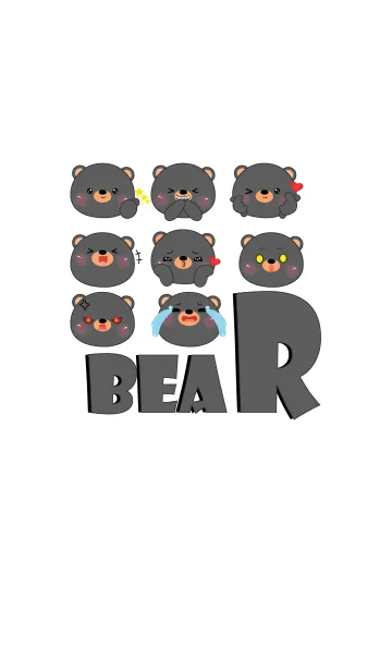 [LINE着せ替え] Love Cute Face Black Bear (jp)の画像1