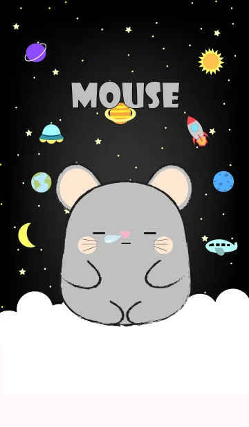 [LINE着せ替え] Emotions Gray Mouse On Galaxy (jp)の画像1