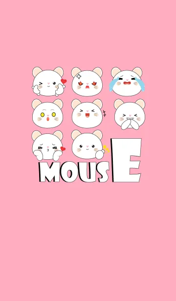 Love Cute Face White Mouse (jp)の着せ替えメイン画像