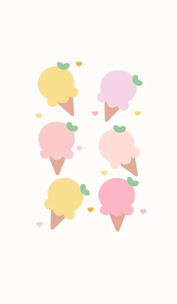 [LINE着せ替え] Cute ice-cream theme 2の画像1