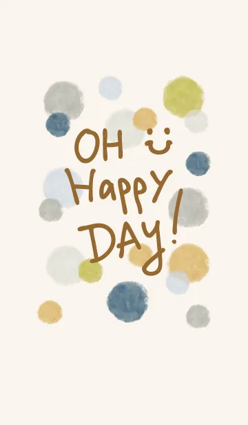 [LINE着せ替え] 水彩水玉4-スマイル17-の画像1