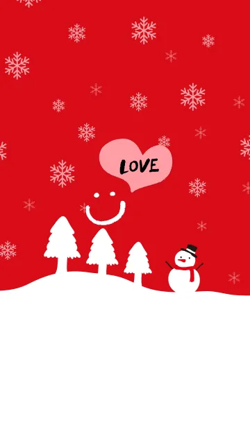 [LINE着せ替え] 雪降る-赤-＠冬特集6の画像1