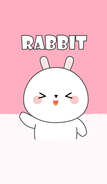 [LINE着せ替え] Simple So Cute White Rabbit (jp)の画像1