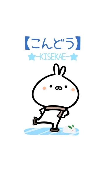 [LINE着せ替え] 【こんどう】ゆるかわウサギ・ふゆの画像1