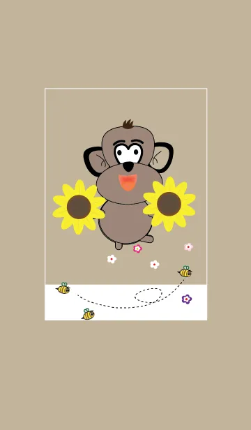 [LINE着せ替え] Simple cute monkey theme (JP)の画像1